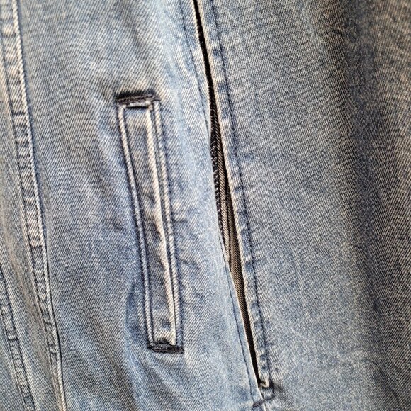 AKIRA 'DON'T TALK LOUD' DENIM TRENCH PONCHO - O/S - NWT - Picture 8 of 9